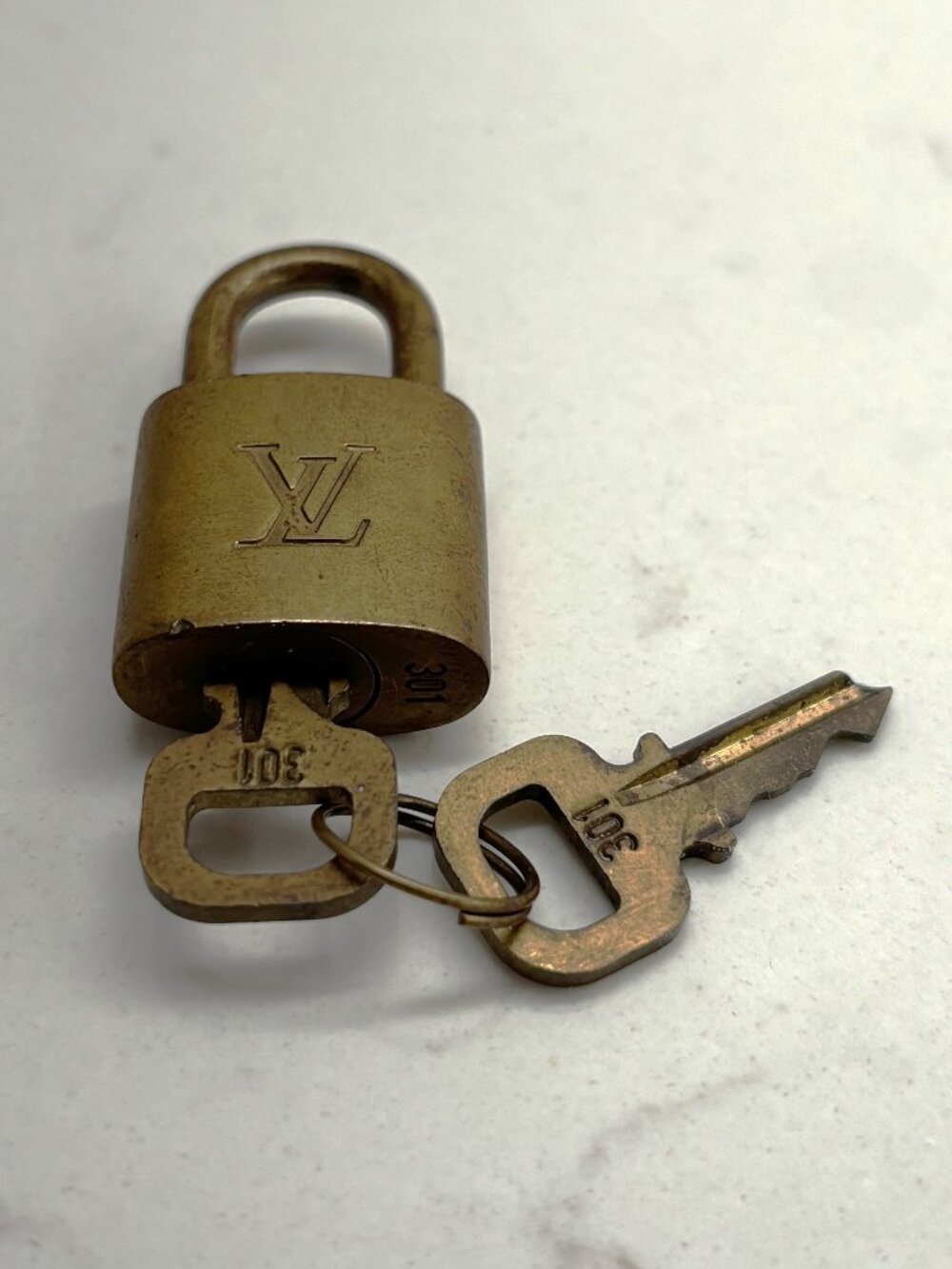 Louis Vuitton Brass Lock and Key Set